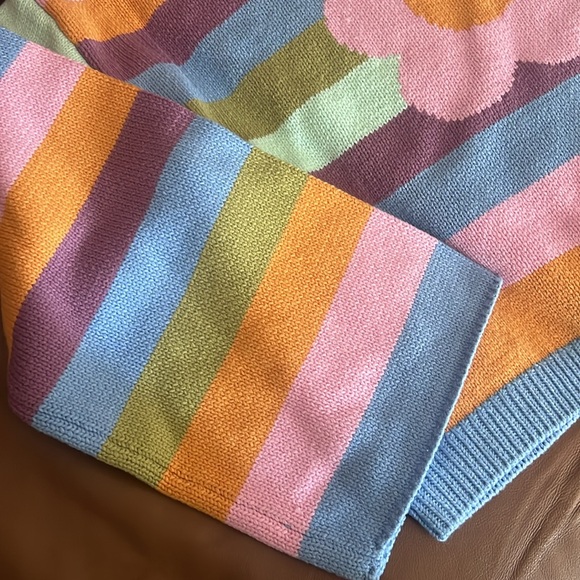 GHANDA JESSIE MULTI COLOR STRIPED CROPPED KNIT SWEATER NWT - Picture 5 of 14